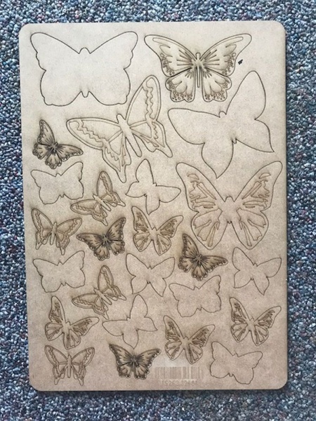 Butterflies A4 Lasercut Embellishment Sheet