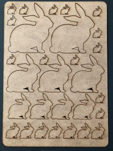 Bunnies A4 Lasercut Embellishment Sheet