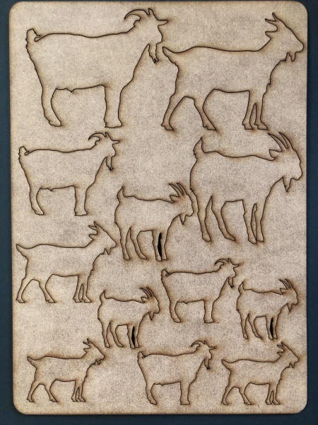 Goats A4 Lasercut Embellishment Sheet