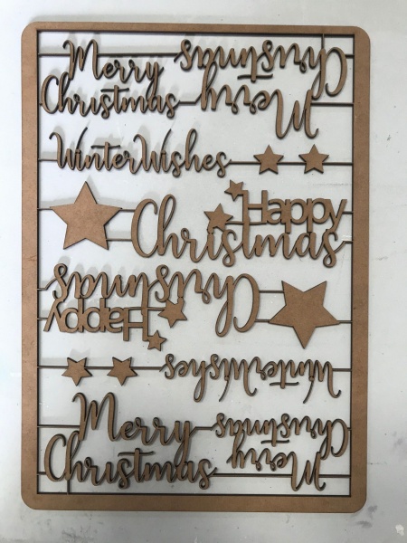 Delicate Sentiments for Christmas A4 Lasercut Embellishment Sheet