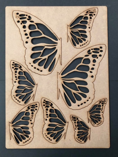 Half Butterflies A4 Lasercut Embellishment Sheet