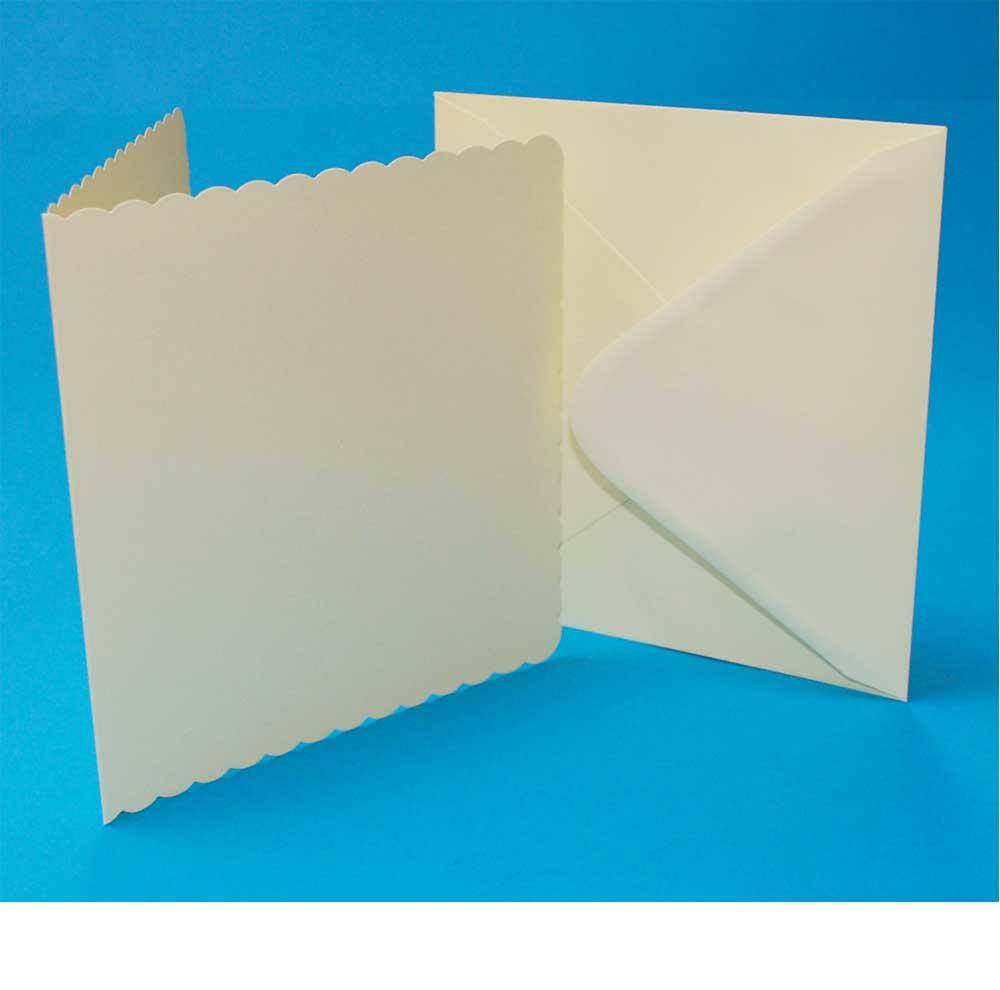 5x5 Cream Scalloped Card Blanks and Envelopes