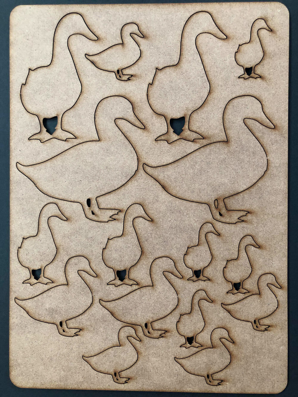 Ducks A4 Lasercut Embellishment Sheet