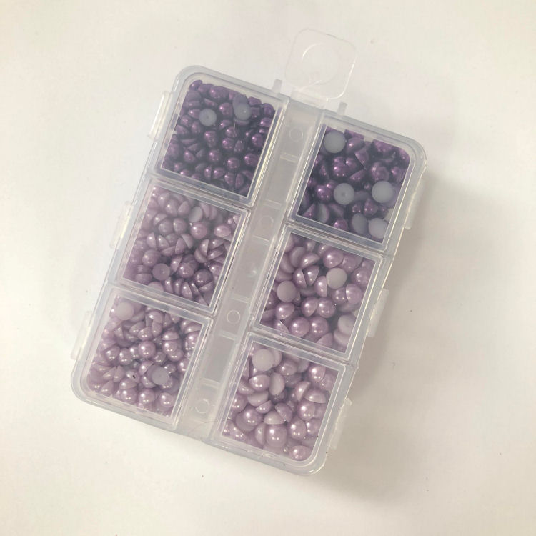 Purple Compact Faux Pearl Box
