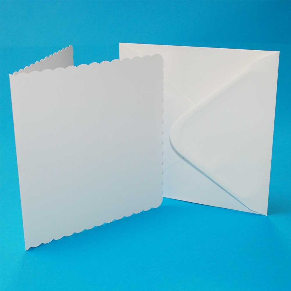 7x7 White Scalloped Card Blanks and Envelopes