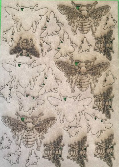Bees A4 Lasercut Embellishment Sheet