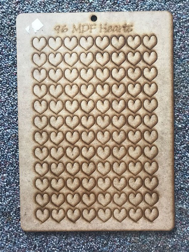 Hearts A4 Lasercut Embellishment Sheet