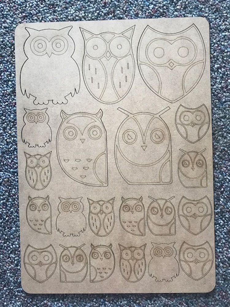 Owls A4 Lasercut Embellishment Sheet