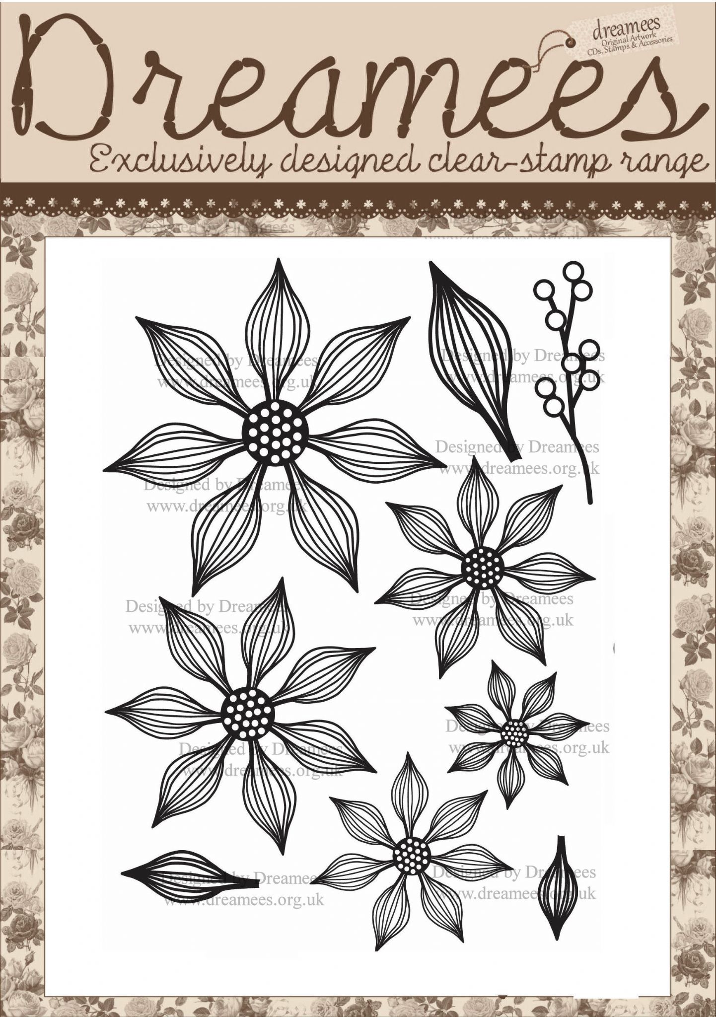 Contemporary Christmas Blooms A5 Stamp Set