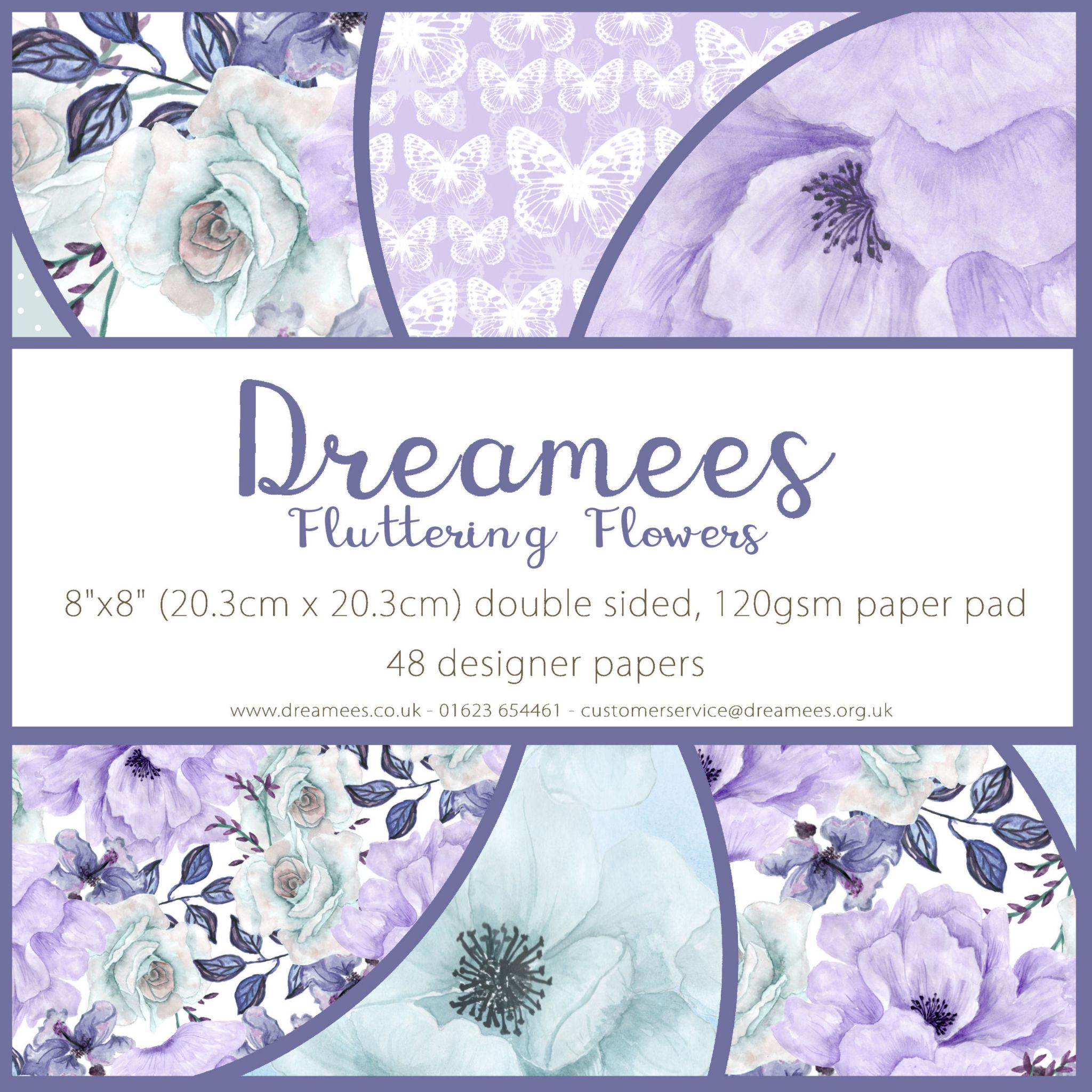 Dreamees Fluttering Flowers 8x8 Paper Pad