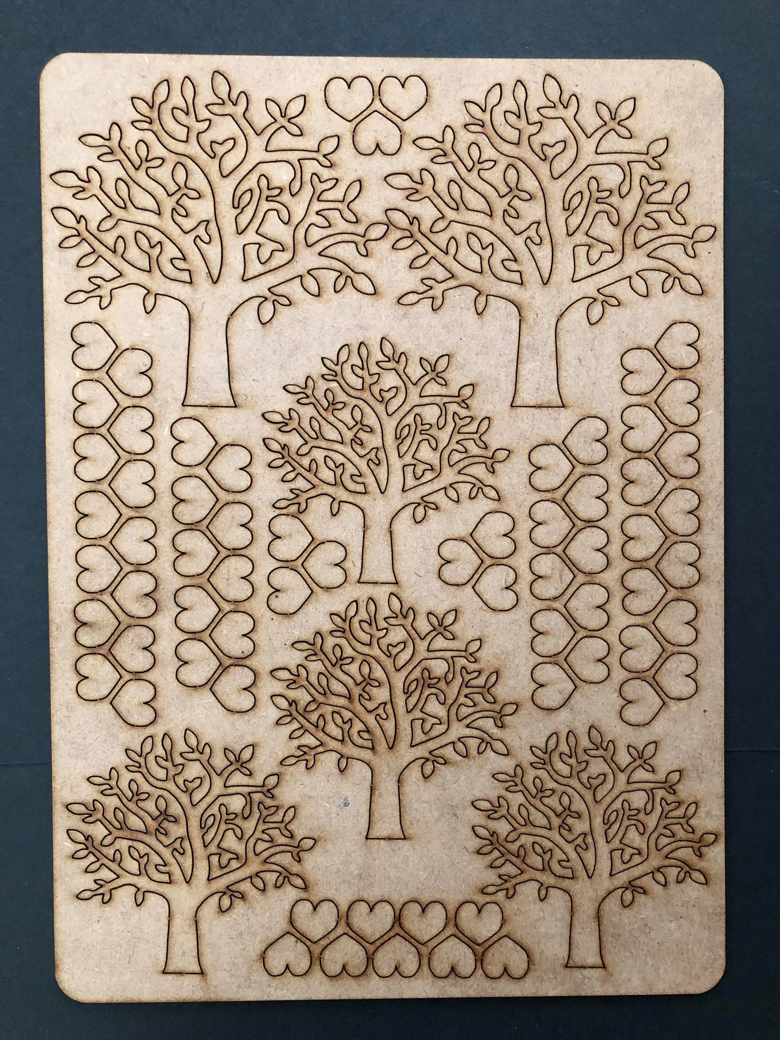 Family Tree and Hearts A4 Lasercut Embellishment Sheet - Dreamees