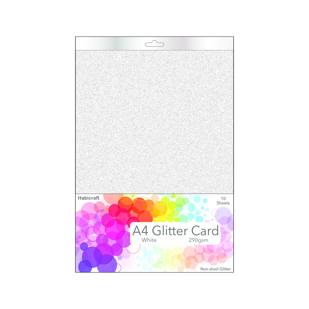 A4 White Non-shed Glitter Card (10 Sheets)