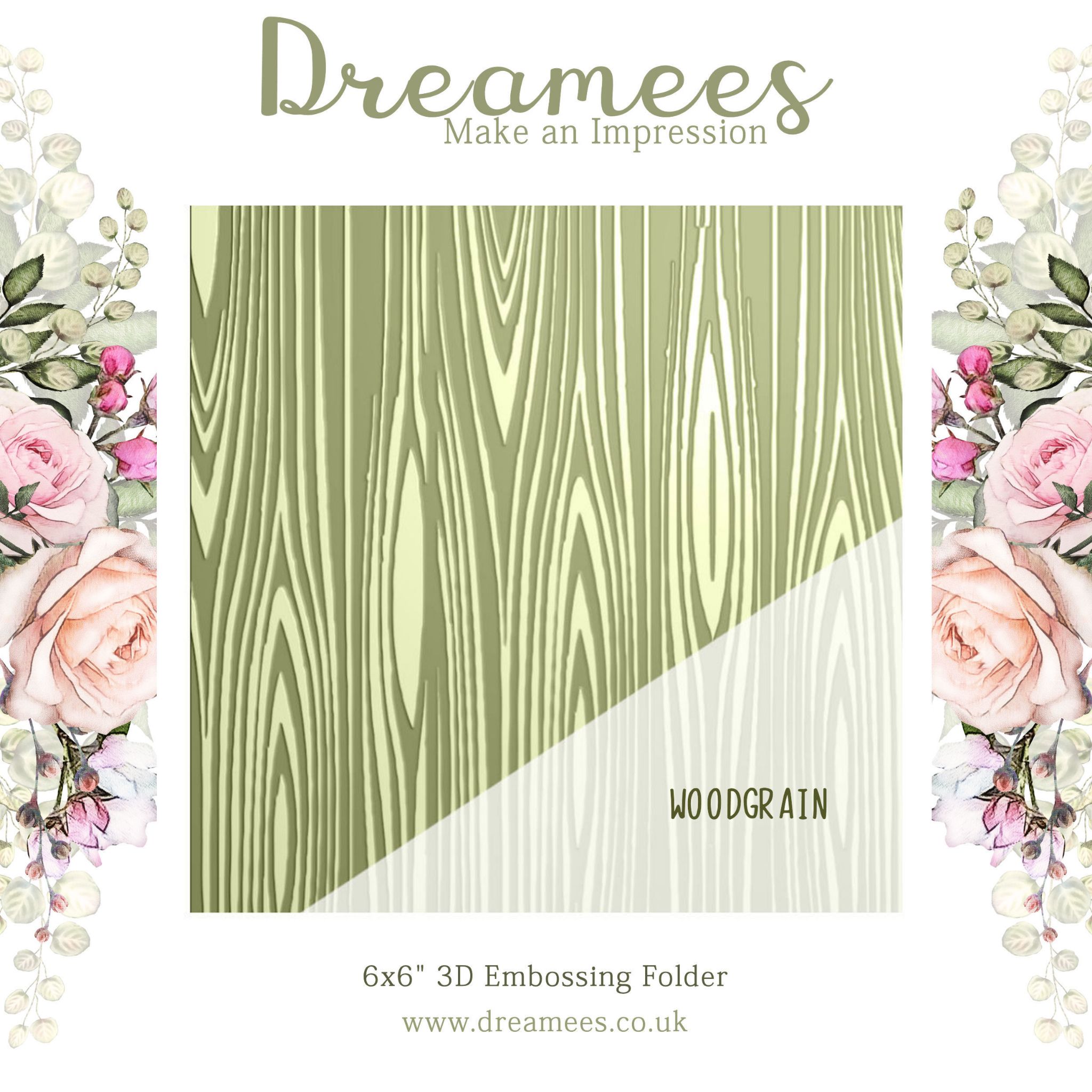 Make an Impression 3D Woodgrain 6x6 Embossing Folder Dreamees