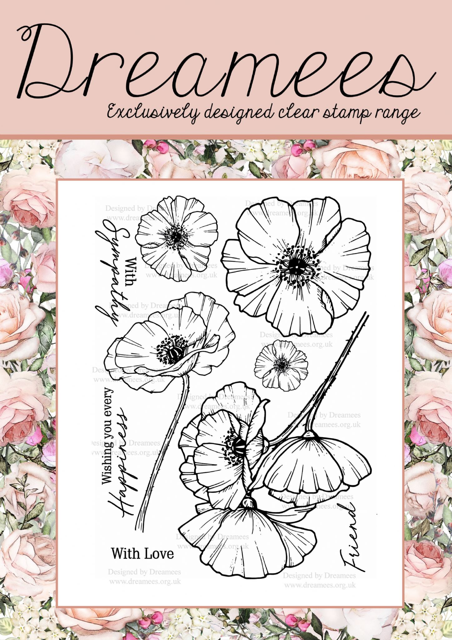 Peaceful Poppies A5 Stamp Set