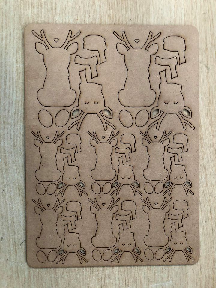 Reindeer Layering A4 Lasercut Embellishment Sheet