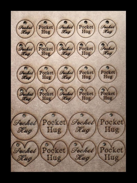 Pocket Hugs Circular Sentiment A4 Lasercut Embellishment Sheet