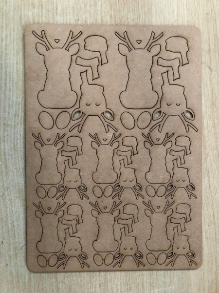 Reindeer Layering A4 Lasercut Embellishment Sheet